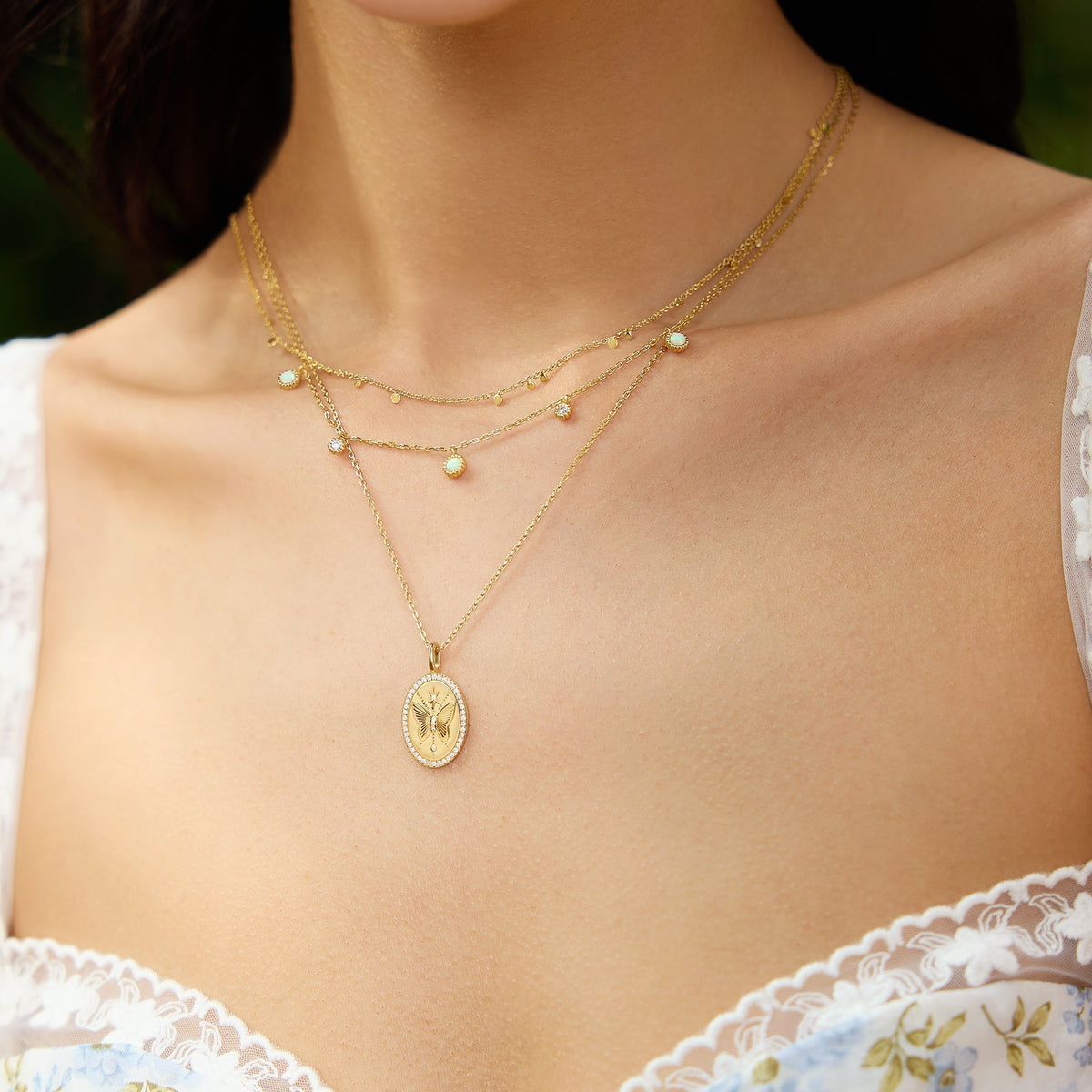 Ania Haie Gold Mini Disc Drop Stacking Necklace