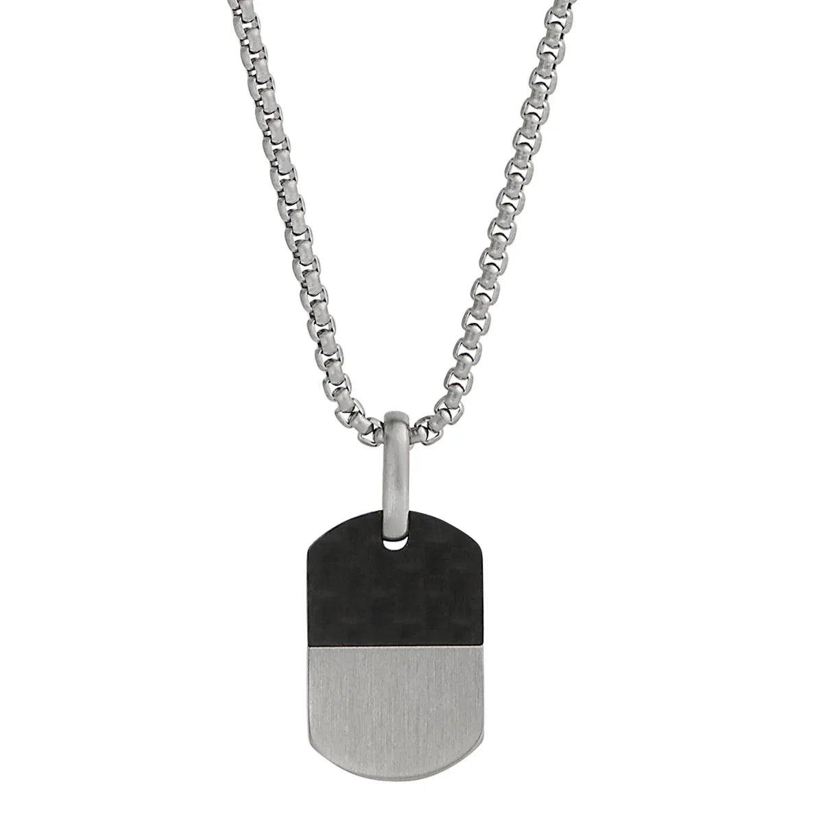 NAJO The Aviator Carbon Fibre and Steel Dog Tag Pendant
