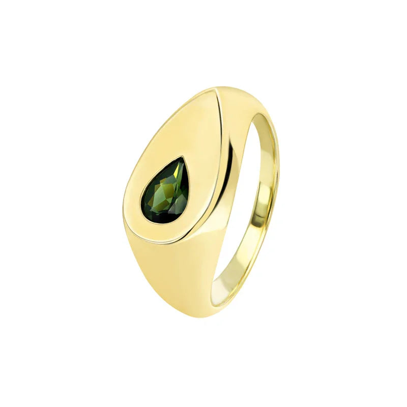 Australian Sapphire Avery Ring with Green Teal Sapphire