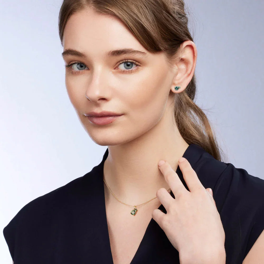 Australian Sapphire Toi Et Moi Necklace with Parti & Teal Sapphires