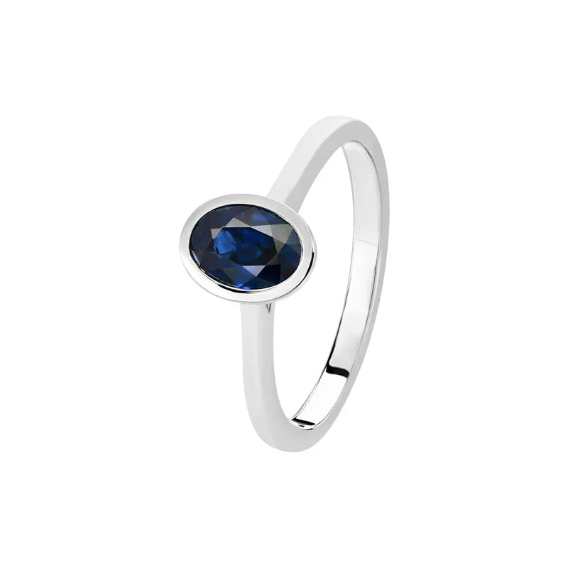 Australian Sapphire Adelia Ring with Blue Sapphires