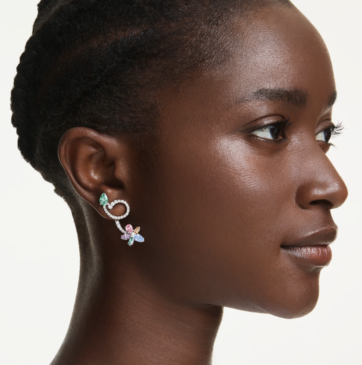 Ariana Grande x Swarovski drop earrings with ear jacket