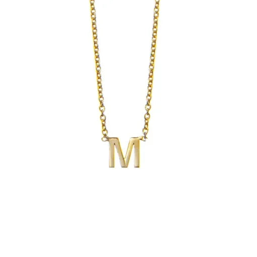 Silver mini M necklace