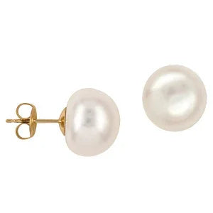 12mm Freshwater Button  Pearl Studs