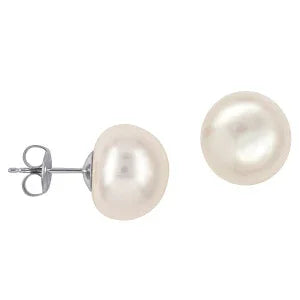 12mm Freshwater Button  Pearl Studs