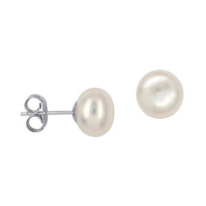 8mm Freshwater Button  Pearl Studs